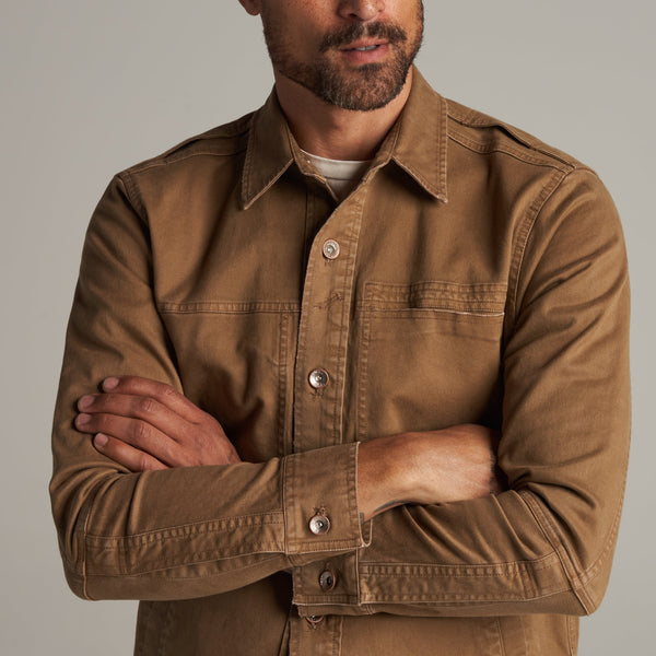 Mens Orion Mid-Century Twill Shirt Jacket MWOW0007 Umber