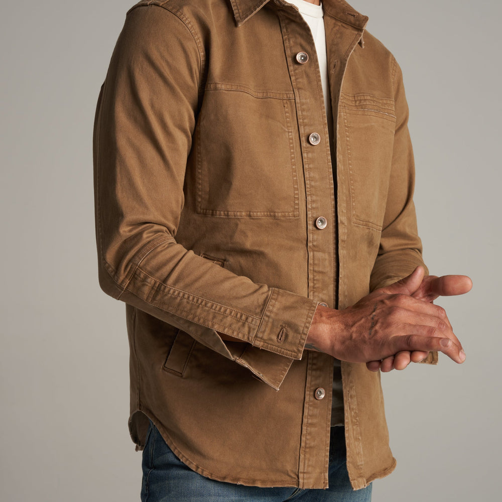 Mens Orion Mid-Century Twill Shirt Jacket MWOW0007 Umber