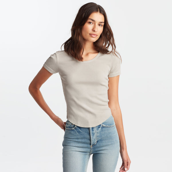 Womens Oslo Scoop Neck Ribbed Tee WKTP0006 Palo Santo