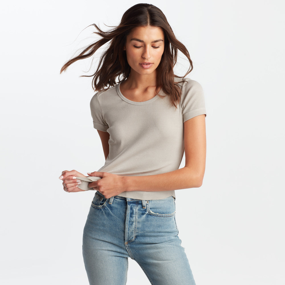 Womens Oslo Scoop Neck Ribbed Tee WKTP0006 Palo Santo
