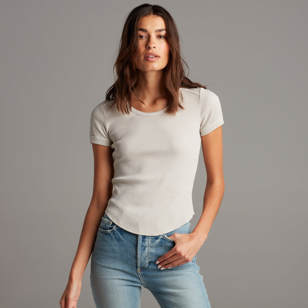 Womens Oslo Scoop Neck Ribbed Tee WKTP0006 Palo Santo