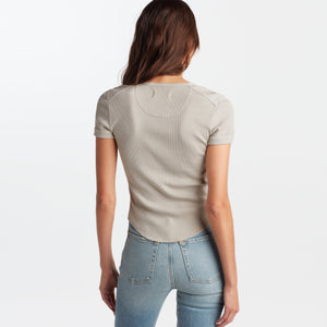 Womens Oslo Scoop Neck Ribbed Tee WKTP0006 Palo Santo