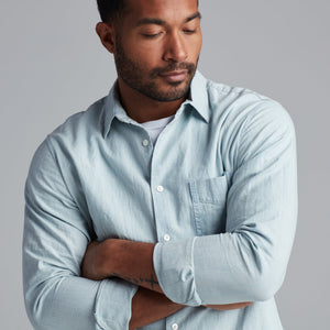 Mens Pecos Chambray Shirt MWTP0002 Washed Indigo