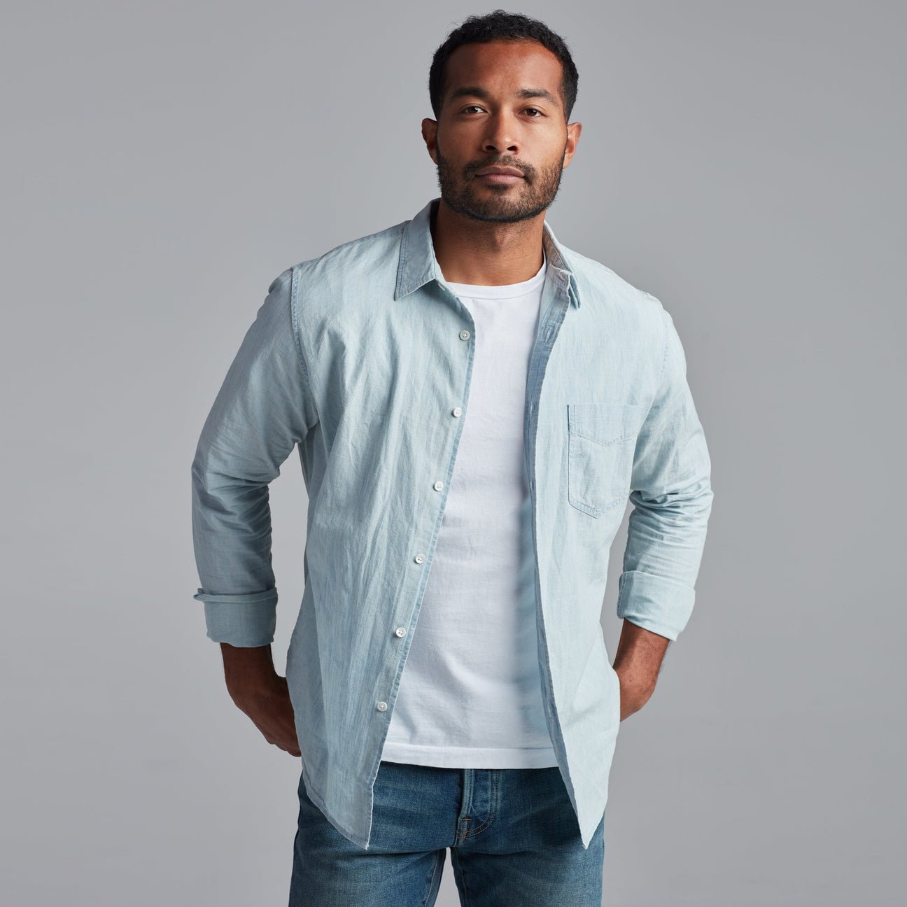 Pecos Chambray Shirt / Washed Indigo / XXL