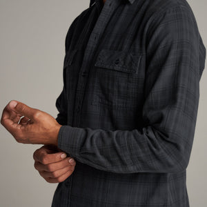 Mens Redding Long Sleeve Plaid Shirt MWTP0006 Midnight Plaid