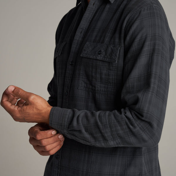 Mens Redding Long Sleeve Plaid Shirt MWTP0006 Midnight Plaid