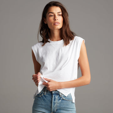 Bungee-strap cropped cami, Twik, Women%u2019s Basic T-Shirts