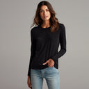 Womens Tyler Long Sleeve Crew Neck Tee WKTP0014 Black