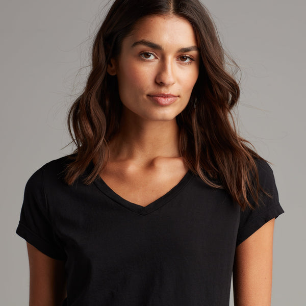 Womens Tyler V Neck Tee WKTP0012 Black